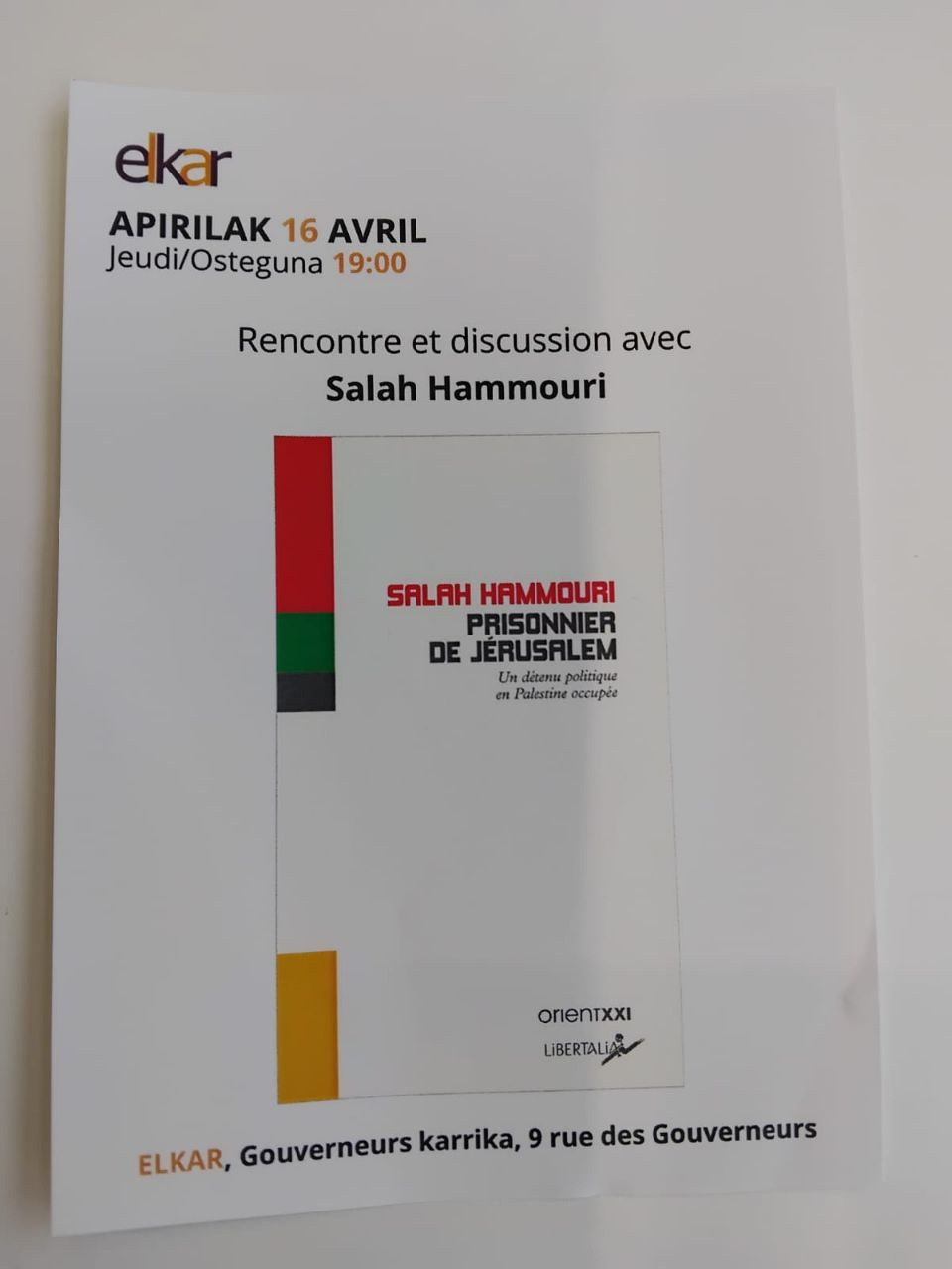 Conférence Salah Hammouri